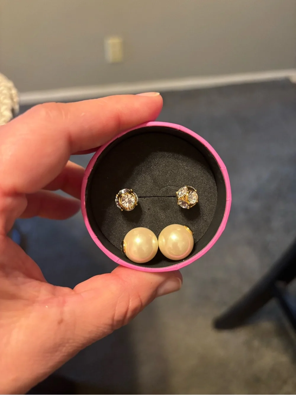 Classic Pearl and Crystal Stud Earring Set - Cream and Clear